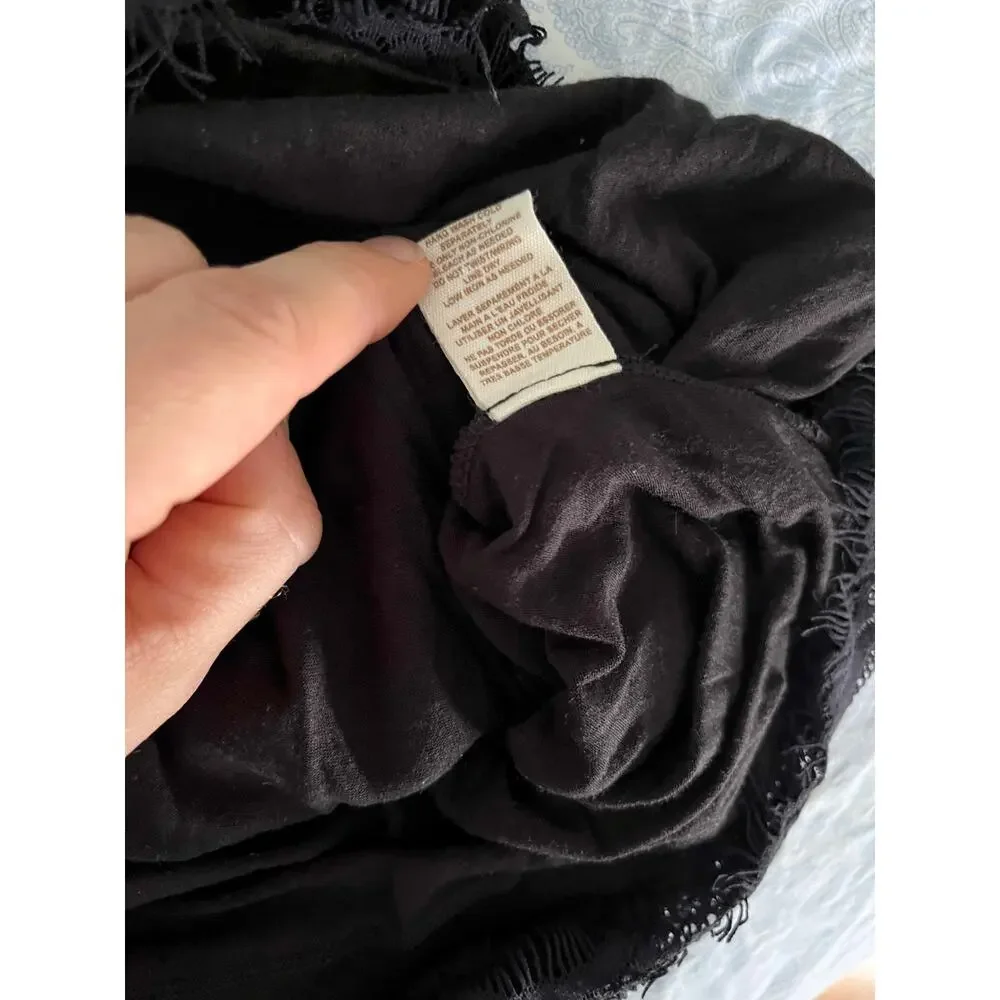 Free People | All The Right Moves Gray and Black Beaded Tweed Lace Dress | Sz 4